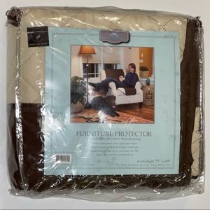 Reversible Furniture Armchair Protector, Brown 75” x 68”